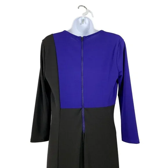 Narciso Rodriguez Cowl Neck Block Sheath Dress 3/4 Sleeves Back Zipper XS - Picture 6 of 12